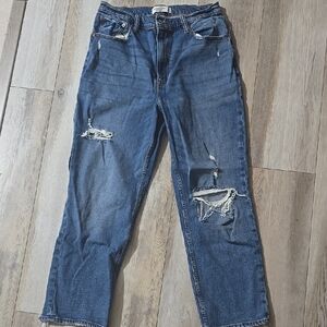 Distressed Blue Jeans